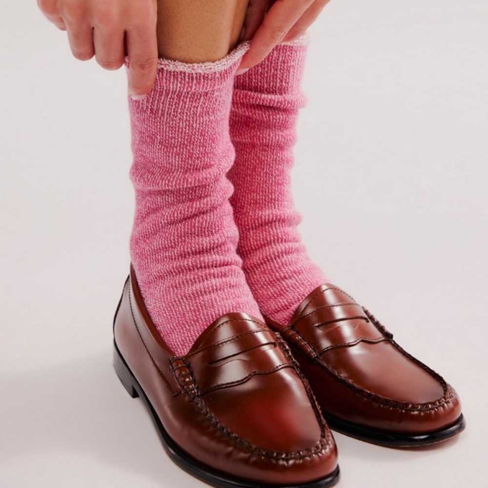 Free People American Trench Rose Sweatshirt Crew Socks NWT - Picture 2 of 9